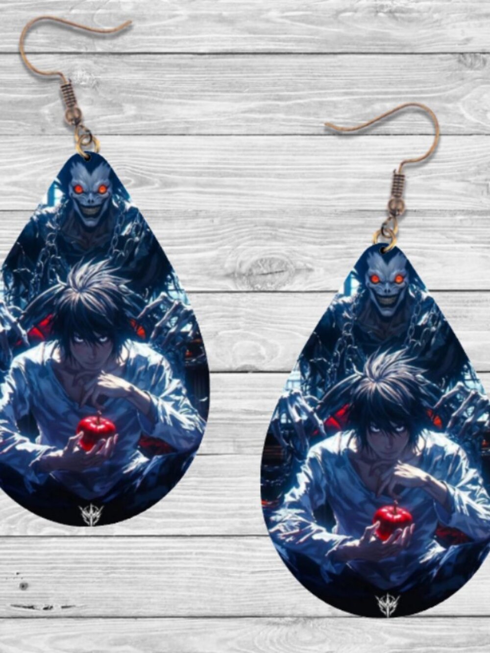 Death Note Earrings: Anime Wooden Teardrop Hypoallergenic Earrings